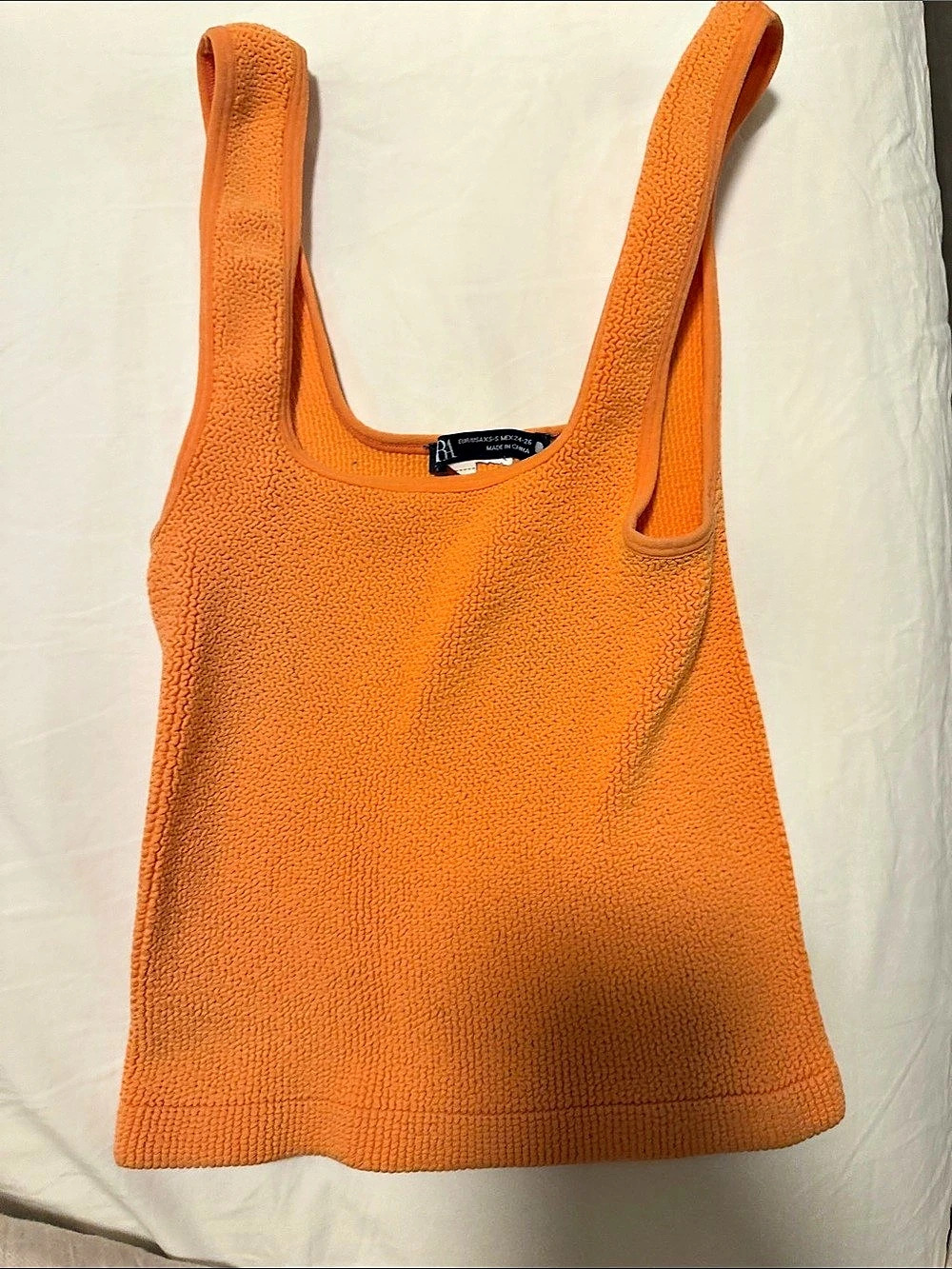 Zara Stretchy Tank Top in Orange Size Small Like New